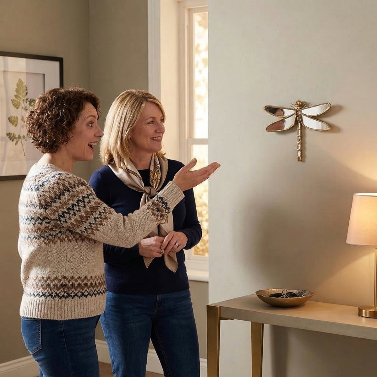 Guldsmed og Sommerfugl Dekorativt Vaegspejl - - Wall Mirror - {{ product_tags }