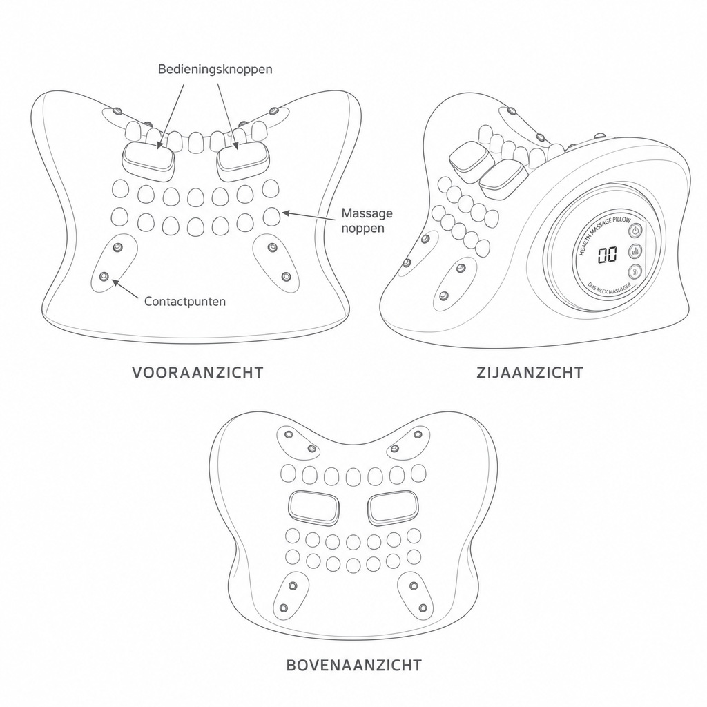 Elektrisk Nakkemassage med Varme og Vibration - - Gezondheid en persoonlijke verzorging > Persoonlijke verzorging > Massage en ontspanning > Massageapparaten > Massagekussens - {{ product_tags }