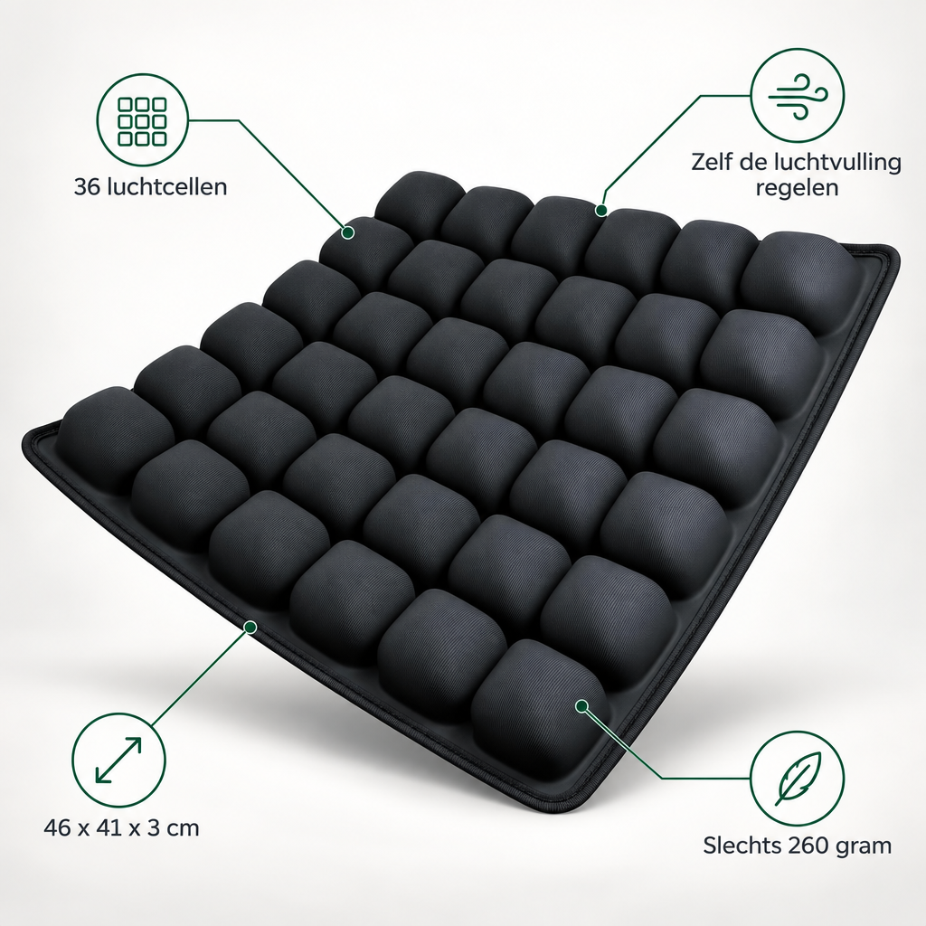 Oppustelig Sædepude - Ergonomisk Luftpude med 36 Luftceller - - Meubelen > Stoelaccessoires - {{ product_tags }