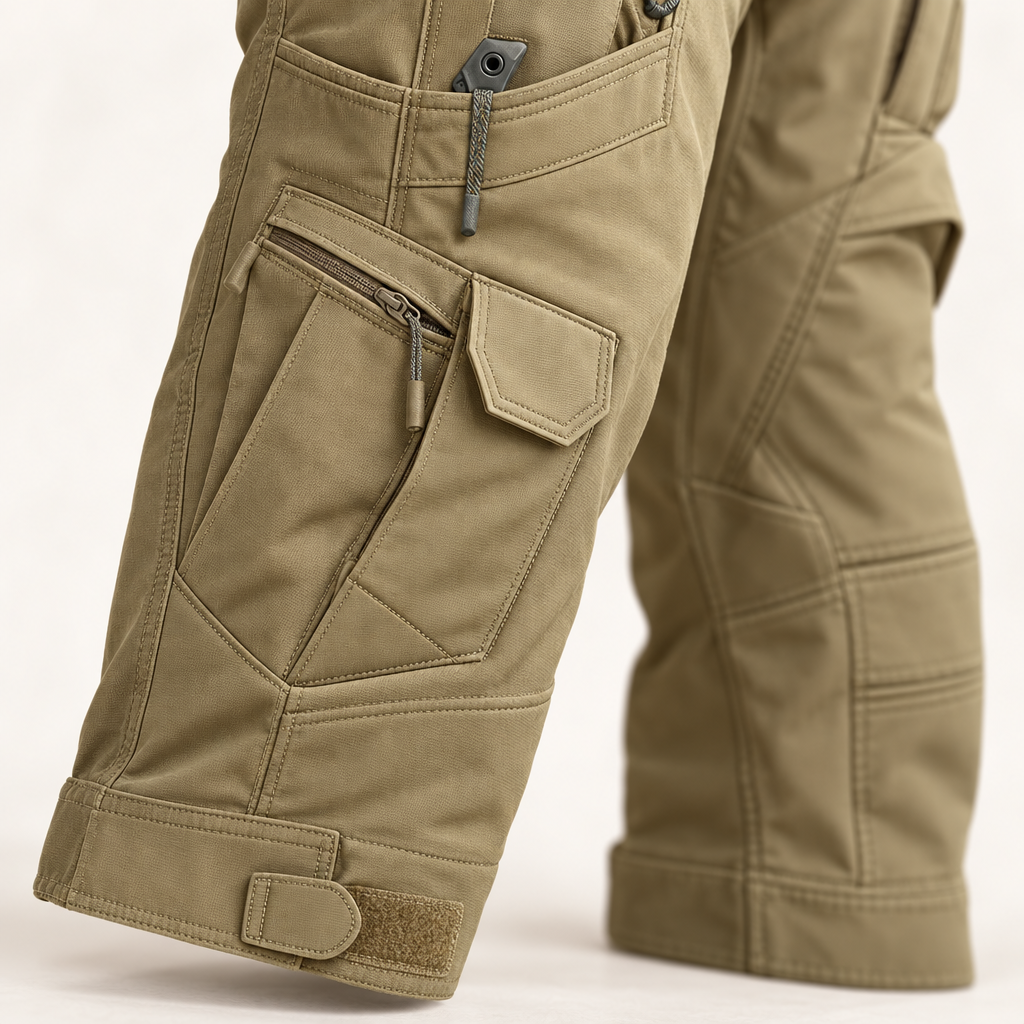 Herre Outdoor Sæt - Vatteret Vinterjakke med Hætte og Cargobukser - - Kleding en accessoires > Kleding > Kledingsets - {{ product_tags }