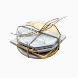 Ivory marble coaster set | Elegant and durable coasters
