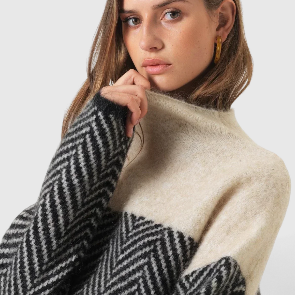 Dame Cashmere Turtleneck Sweater - Blød Strikpullover