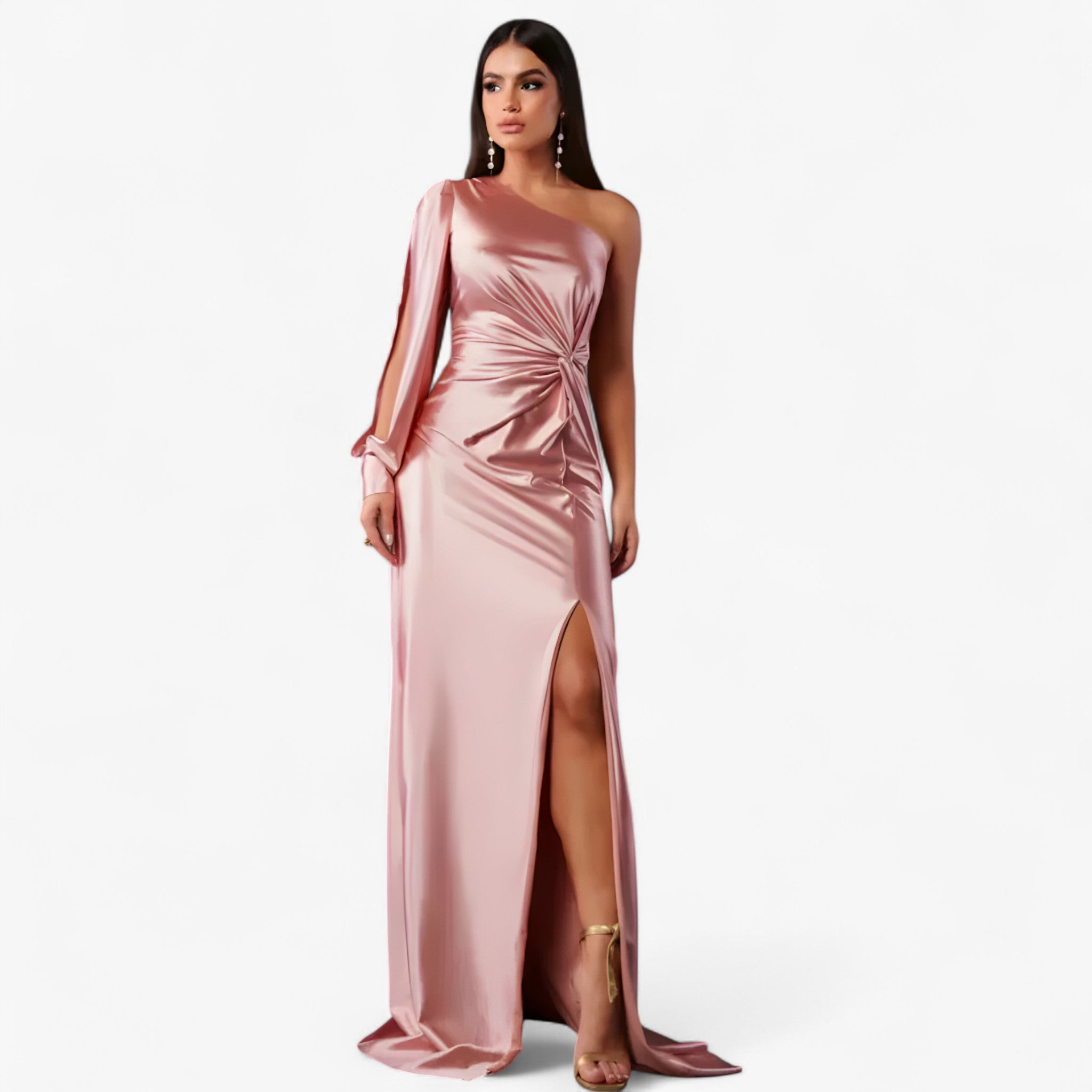 Camilla | Kvinders Satin Kjole - Lyserød - women's fashion - {{ product_tags }