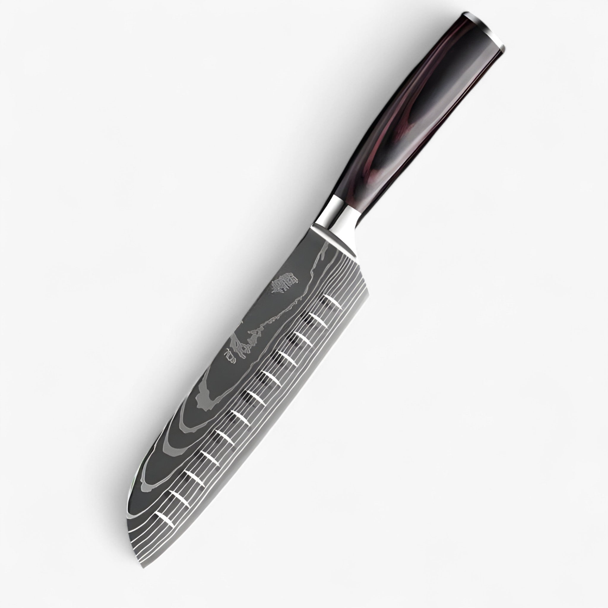 Calla - høj kvalitet japansk køkkenknivssæt med damaskusmønster - 7” SANTOKU-KNIV - Calla - høj kvalitet japansk køkkenknivssæt med damaskusmønster - €25 - {{ product_tags }