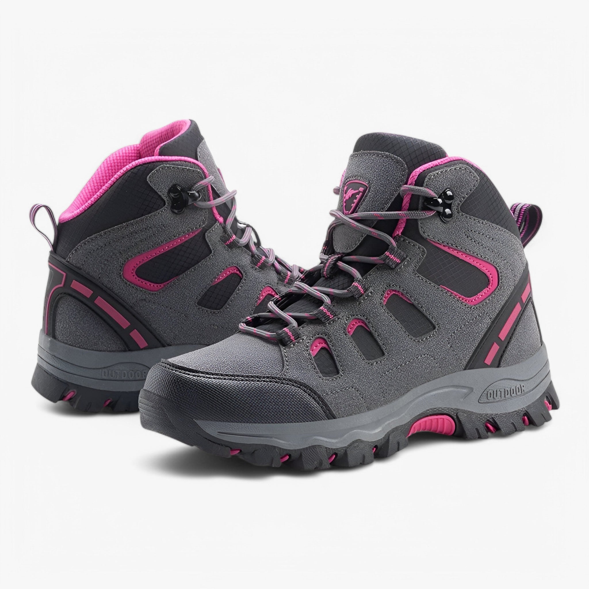 Vandrestøvler med skridsikre ydersåler - Mørkegrå pink 2 - Vandrestøvler med skridsikre ydersåler - €25 - {{ product_tags }