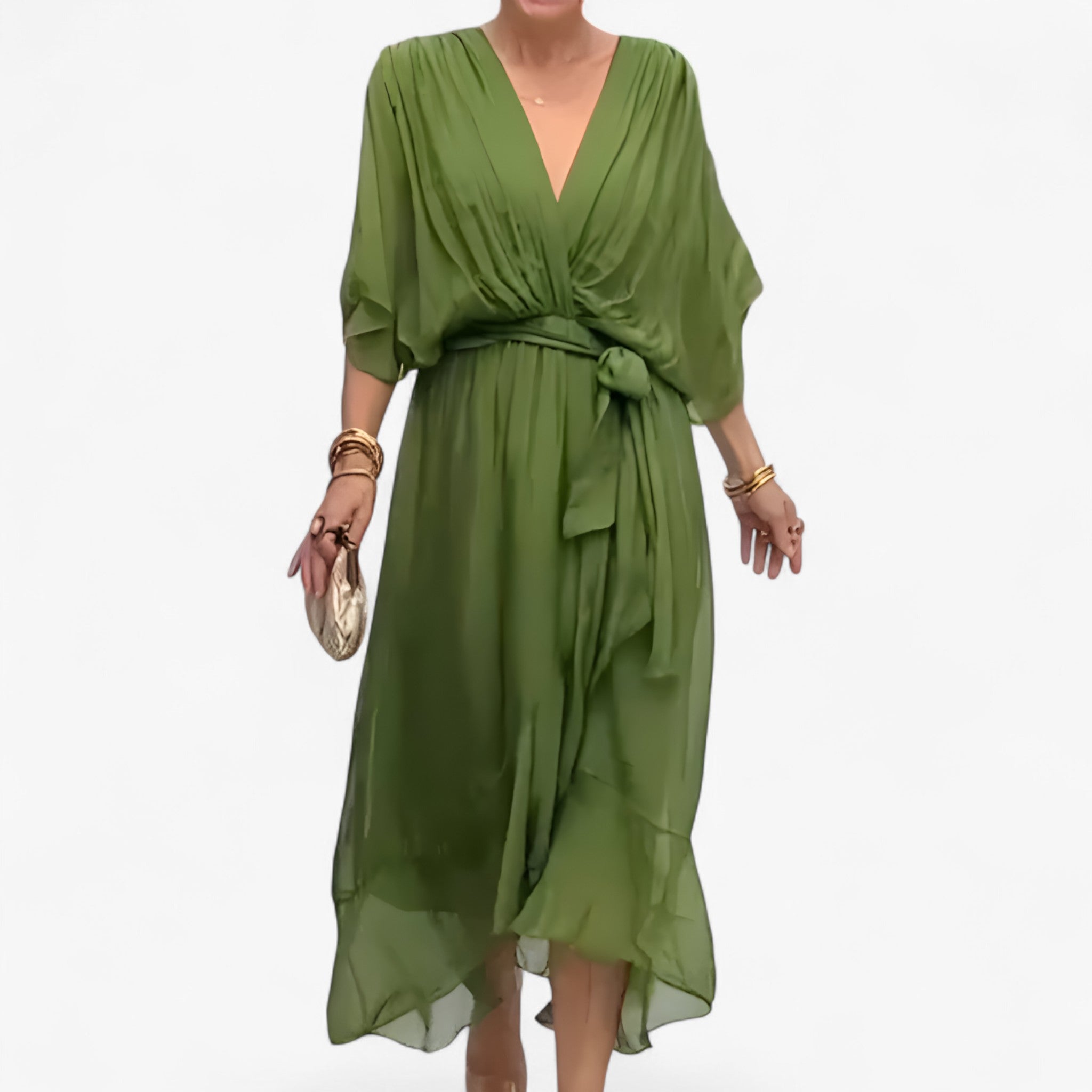 Aliyah | Kvinders Chiffon Kjole - Grøn - women's fashion - {{ product_tags }