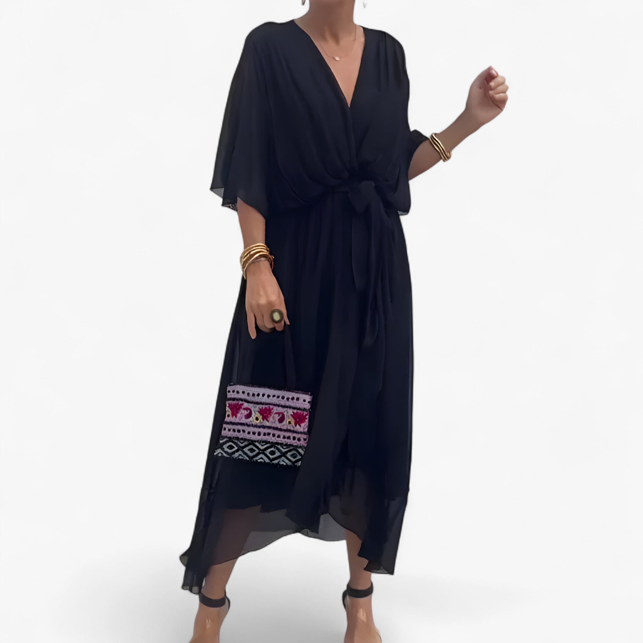 Aliyah | Kvinders Chiffon Kjole - Sort - women's fashion - {{ product_tags }