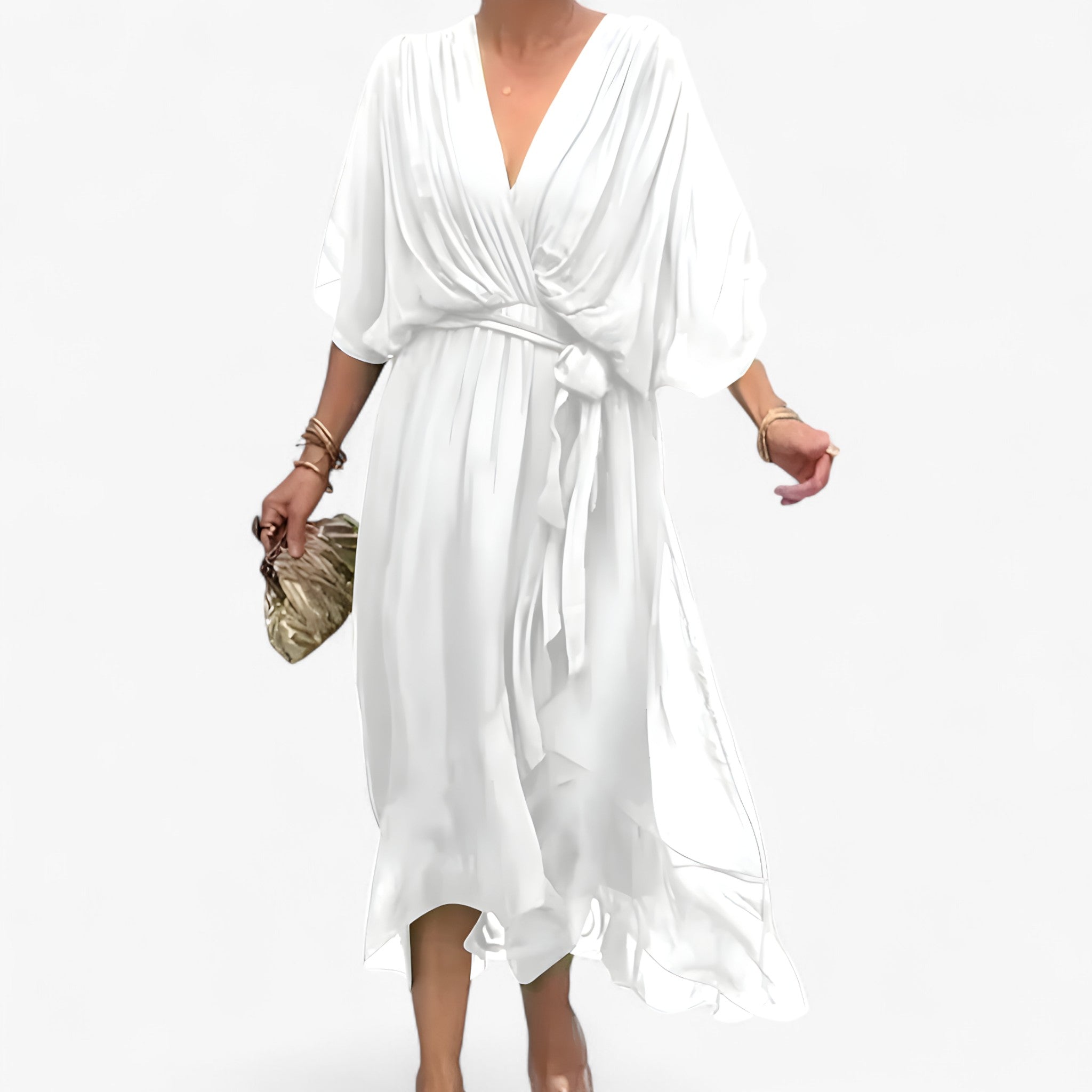 Aliyah | Kvinders Chiffon Kjole - Hvid - women's fashion - {{ product_tags }