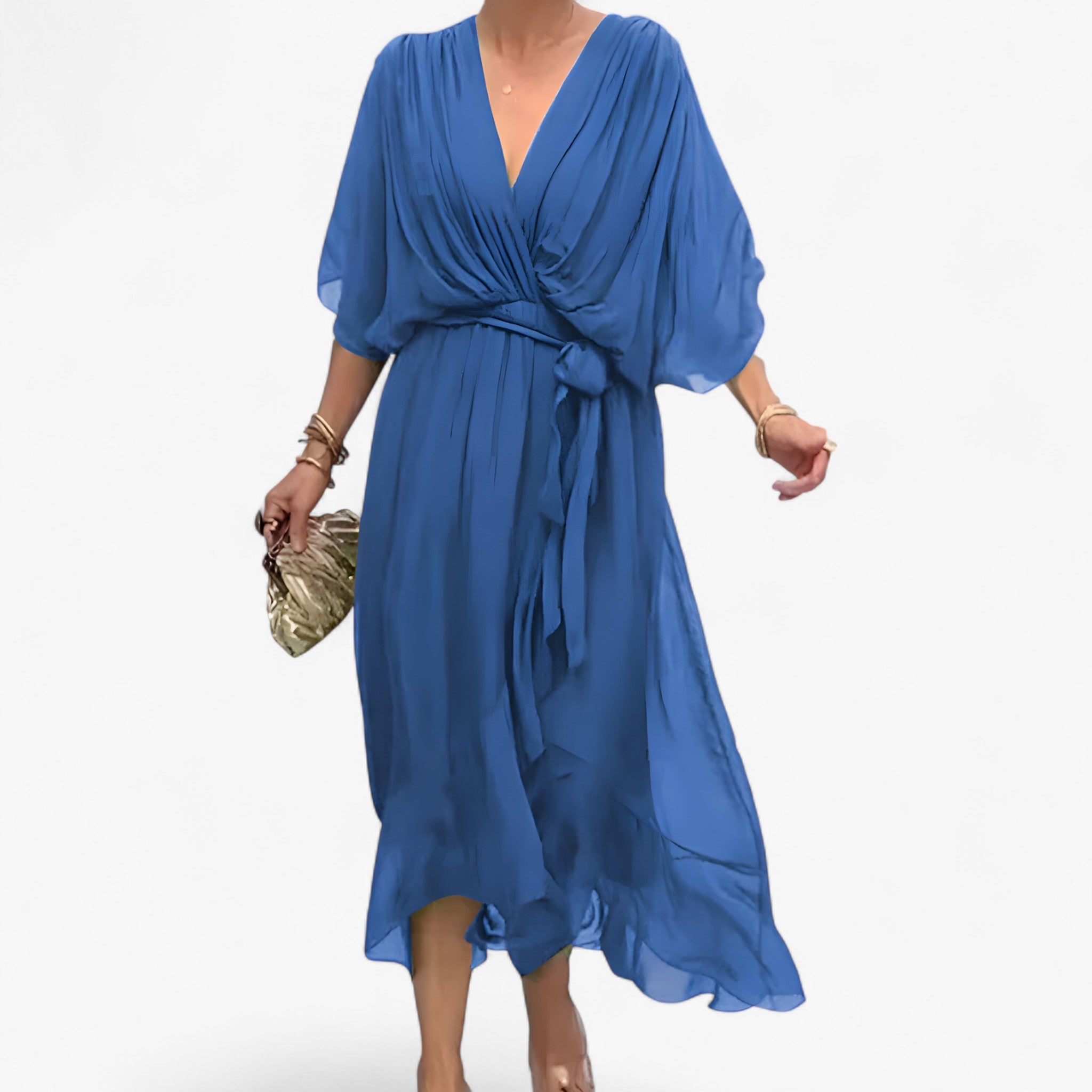 Aliyah | Kvinders Chiffon Kjole - Mørkeblå - women's fashion - {{ product_tags }