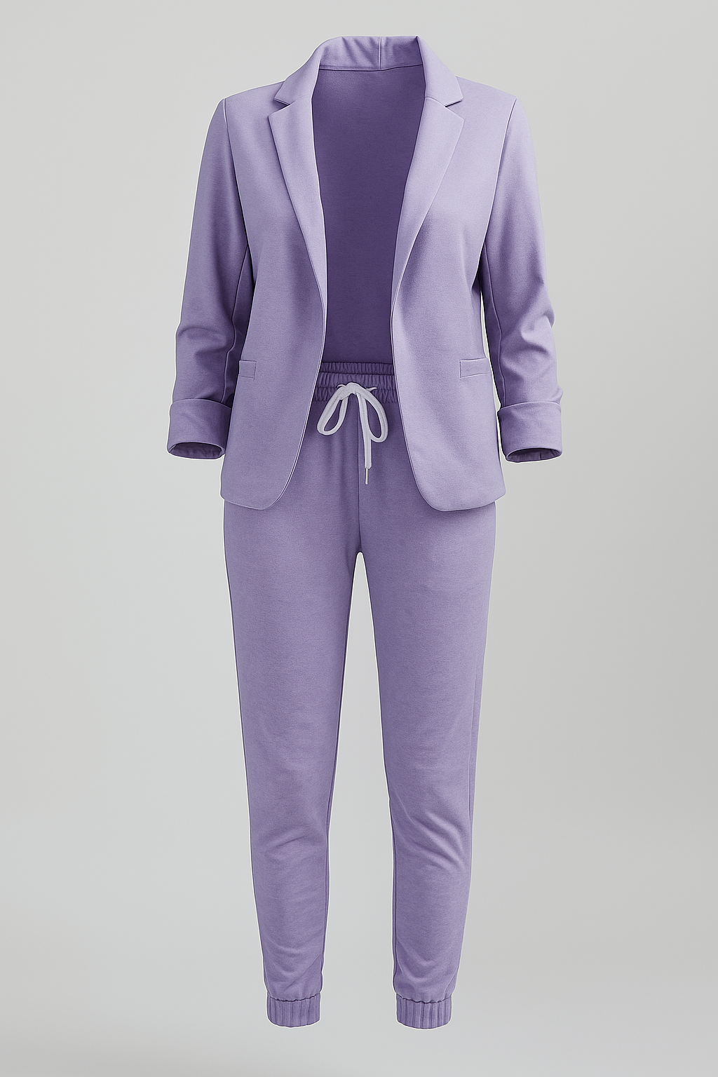 Amelie | Damen Blazer-Set med joggingbukser - Lilla - Amelie | Damen Blazer-Set med joggingbukser- €25 - {{ product_tags }