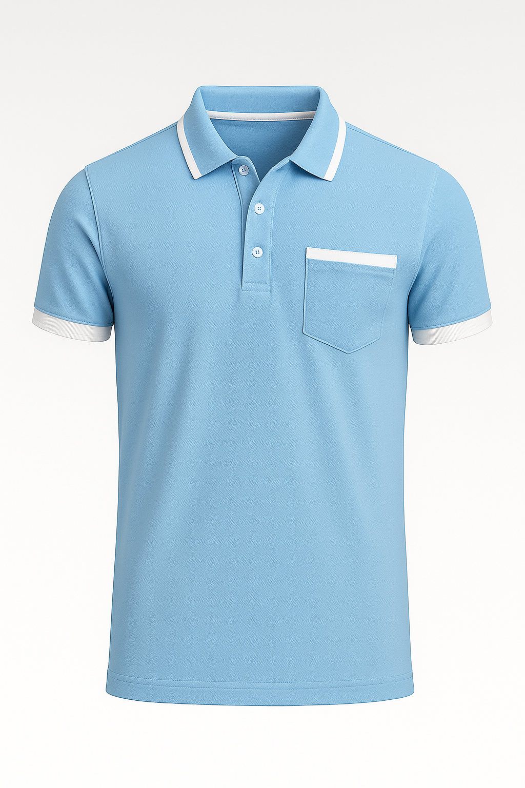 Rue | Elegant herrepolo med kontrastdetaljer - Blå - Rue | Elegant herrepolo med kontrastdetaljer - €25 - {{ product_tags }