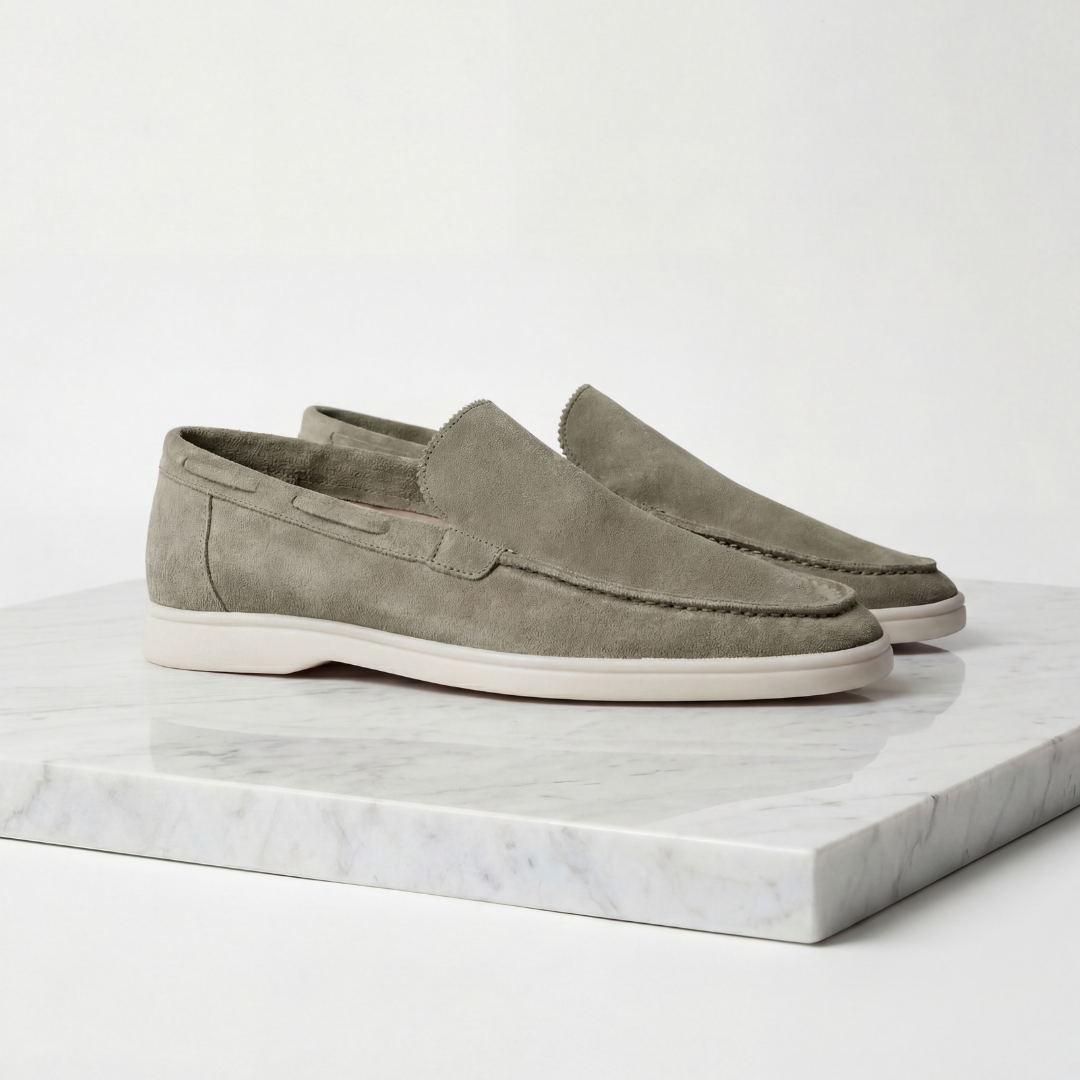 Elegante Herre Loafers i Ruskind - Klassisk & Alsidig Stil - Olijfgroen - men loafers - {{ product_tags }