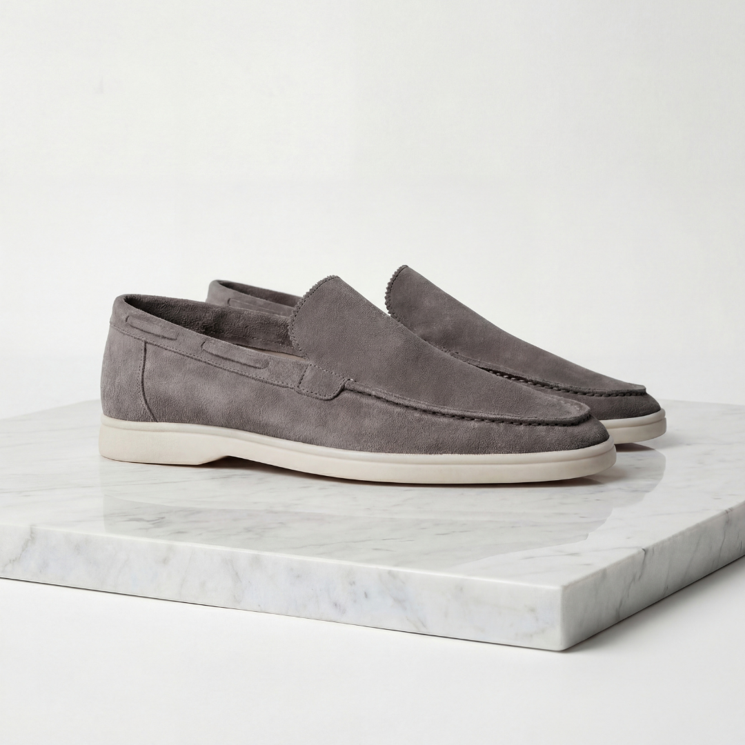Elegante Herre Loafers i Ruskind - Klassisk & Alsidig Stil - Licht Grijs - men loafers - {{ product_tags }