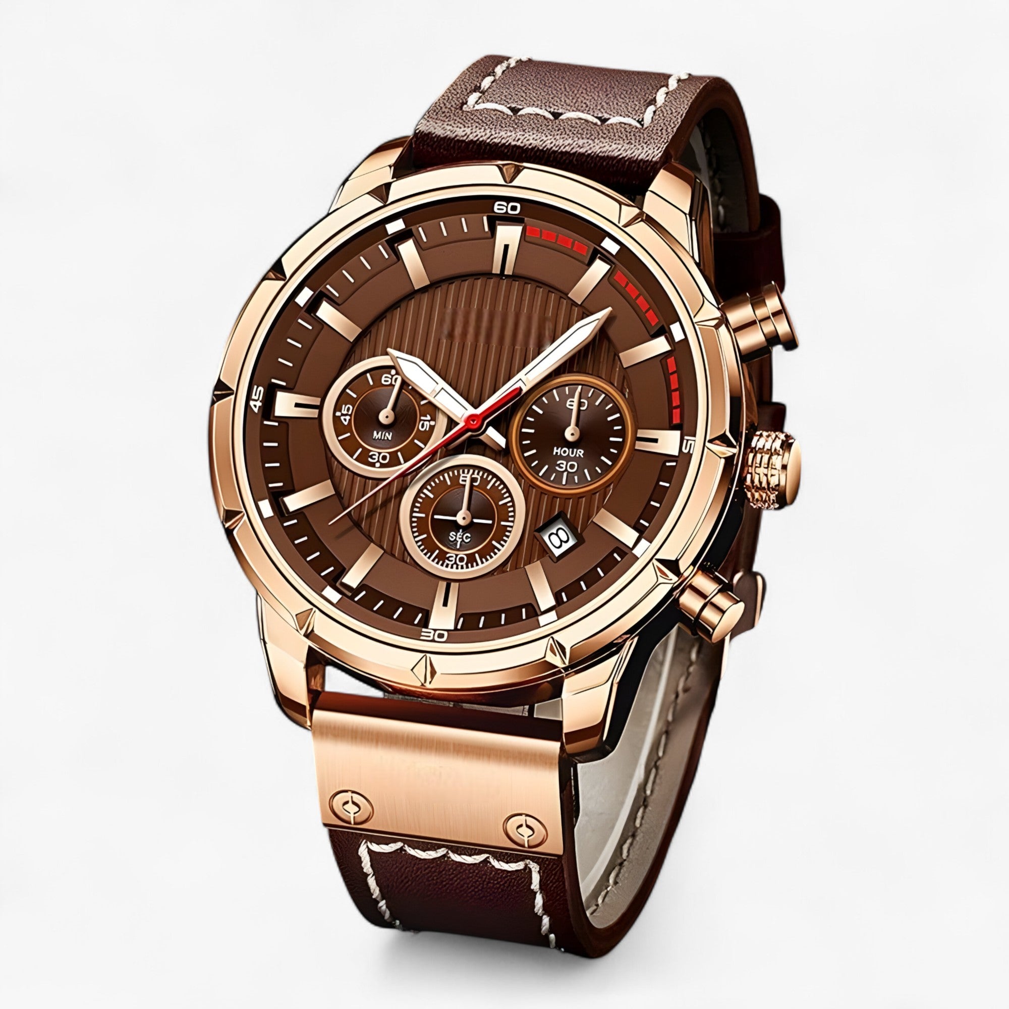 DOM Titan | Herreur til mænd - Robust stil med integreret lys - Rallegra rosa guld - watches - {{ product_tags }