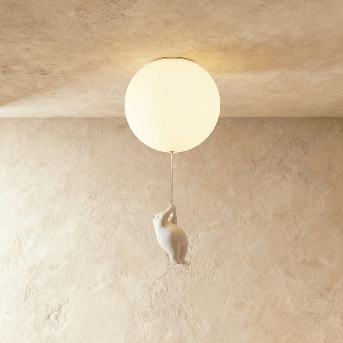 Minimalistisk Metal Loftslampe Med Bjørnefigur