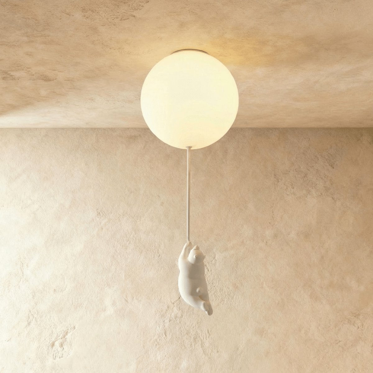 Minimalistisk Metal Loftslampe Med Bjørnefigur