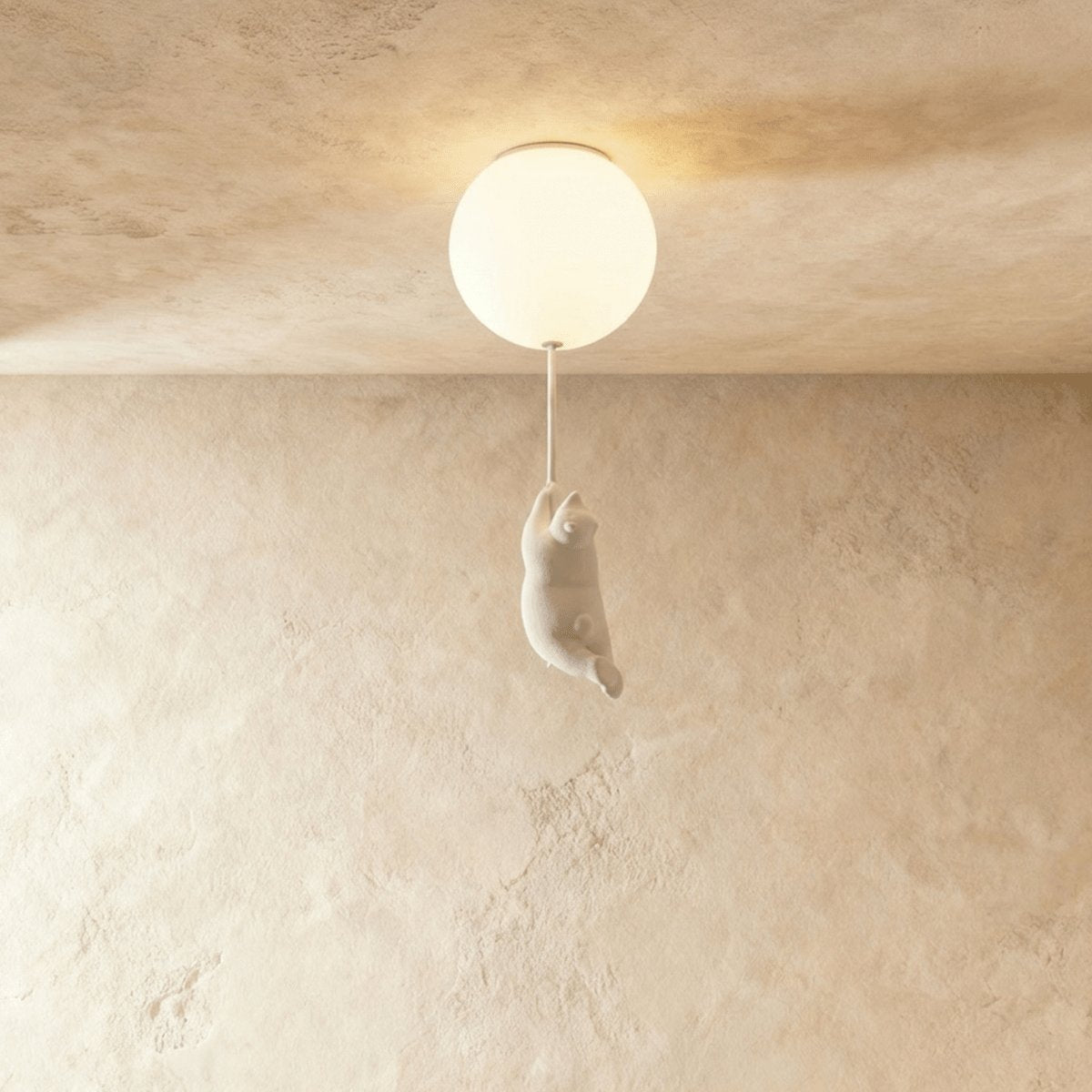 Minimalistisk Metal Loftslampe Med Bjørnefigur