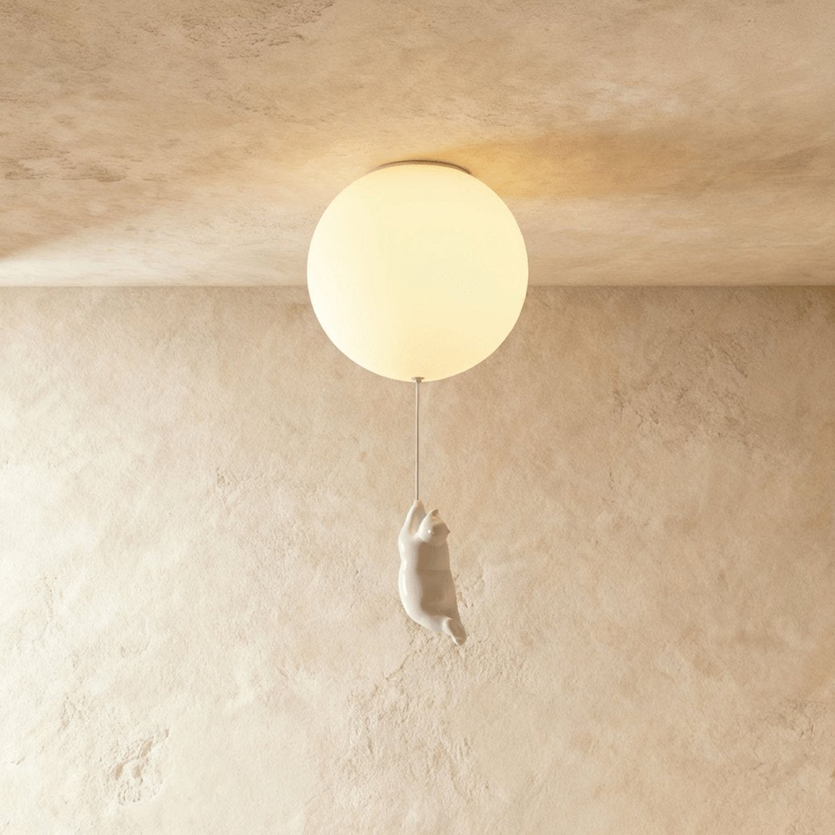 Minimalistisk Metal Loftslampe Med Bjørnefigur