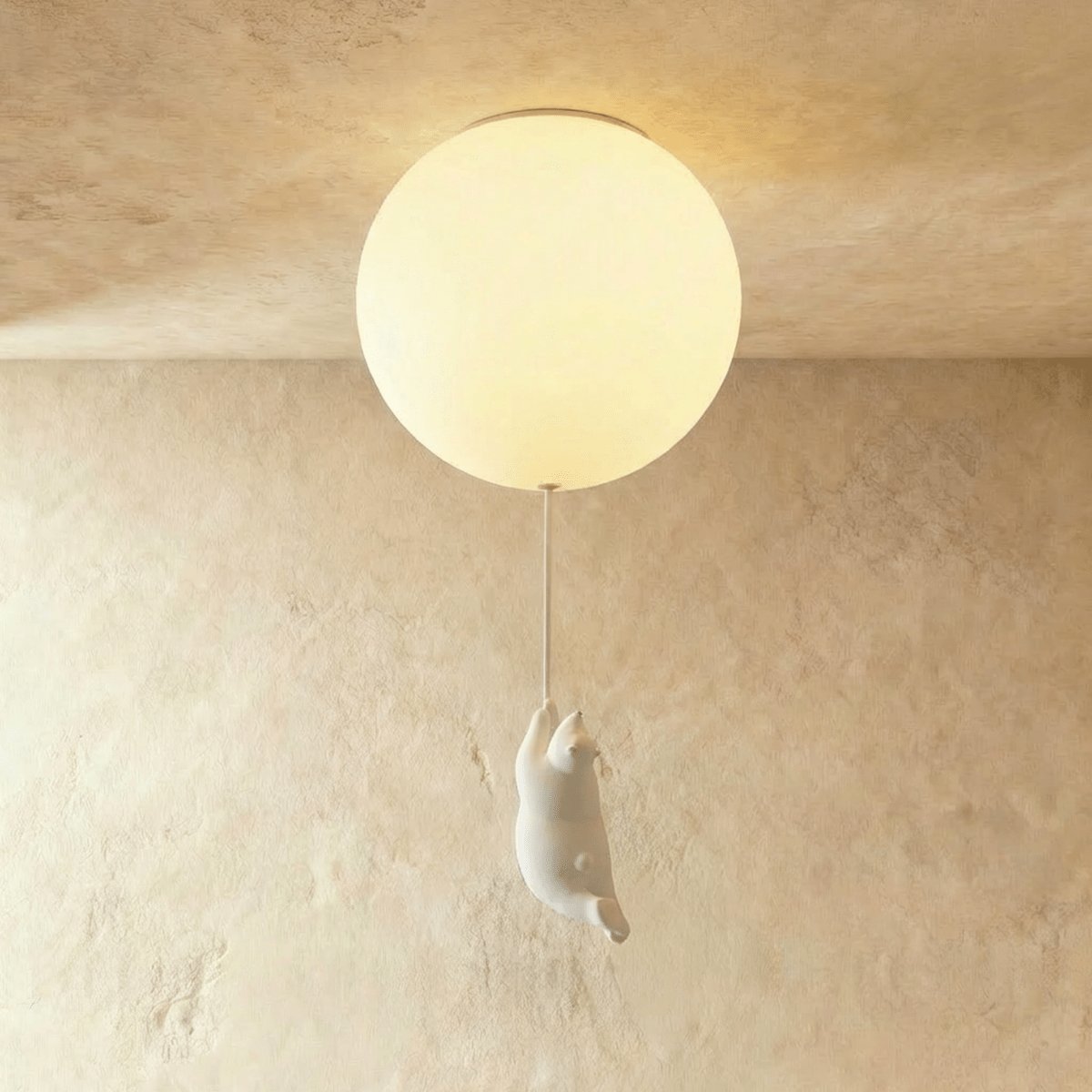 Minimalistisk Metal Loftslampe Med Bjørnefigur