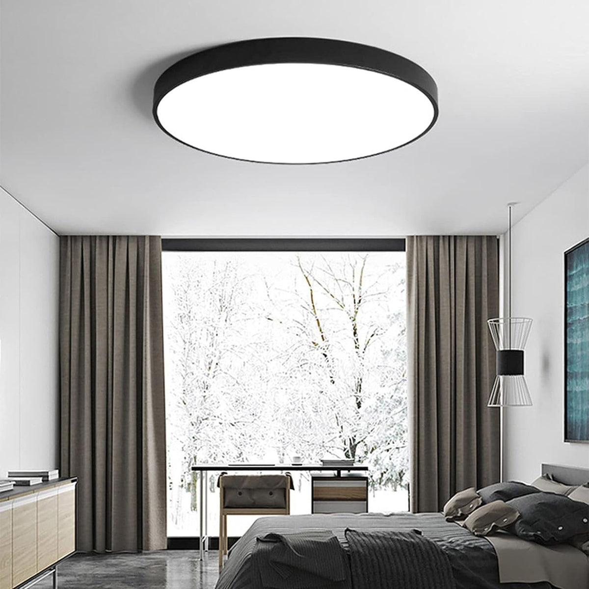Moderne Rund LED Loftslampe Flad Disk
