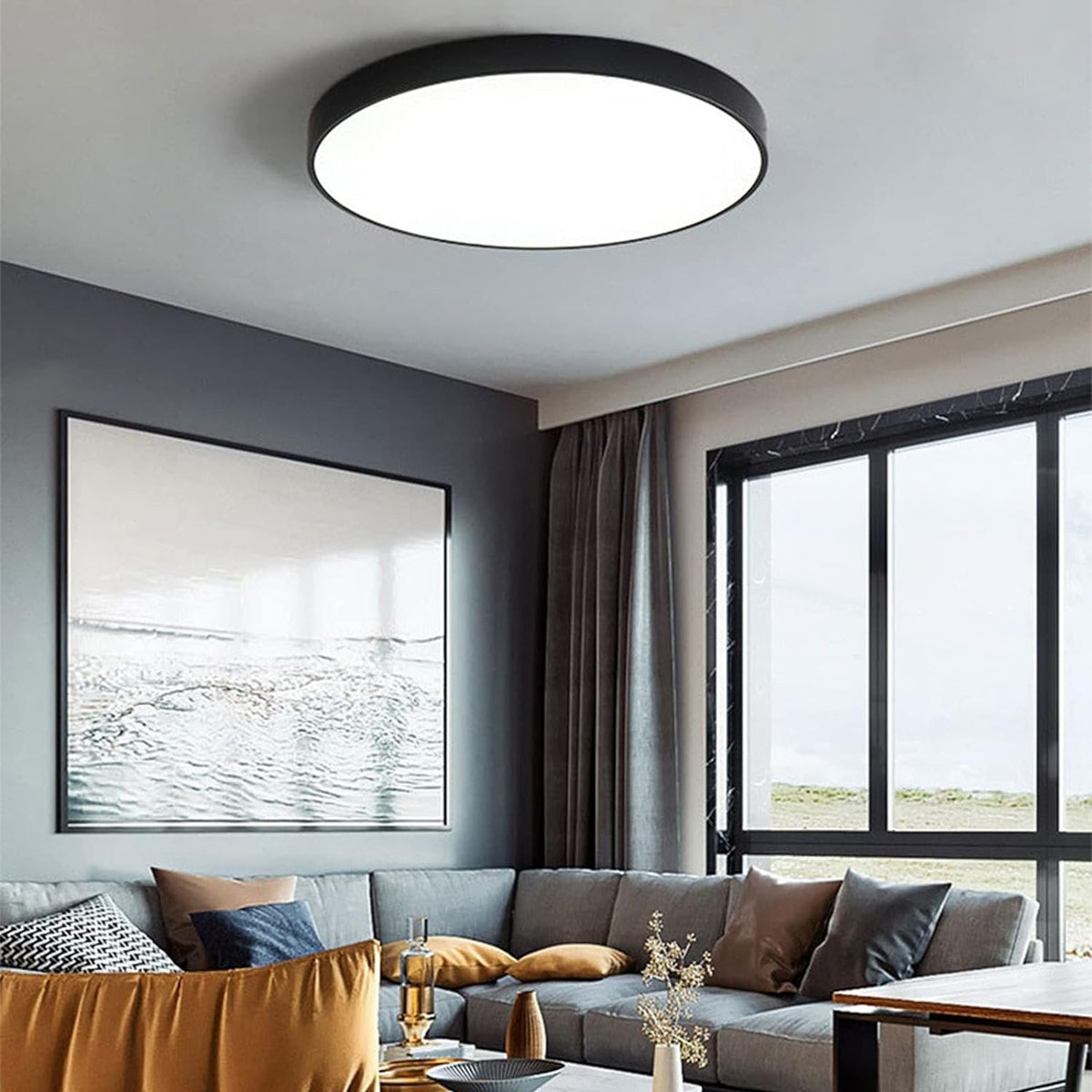 Moderne Rund LED Loftslampe Flad Disk