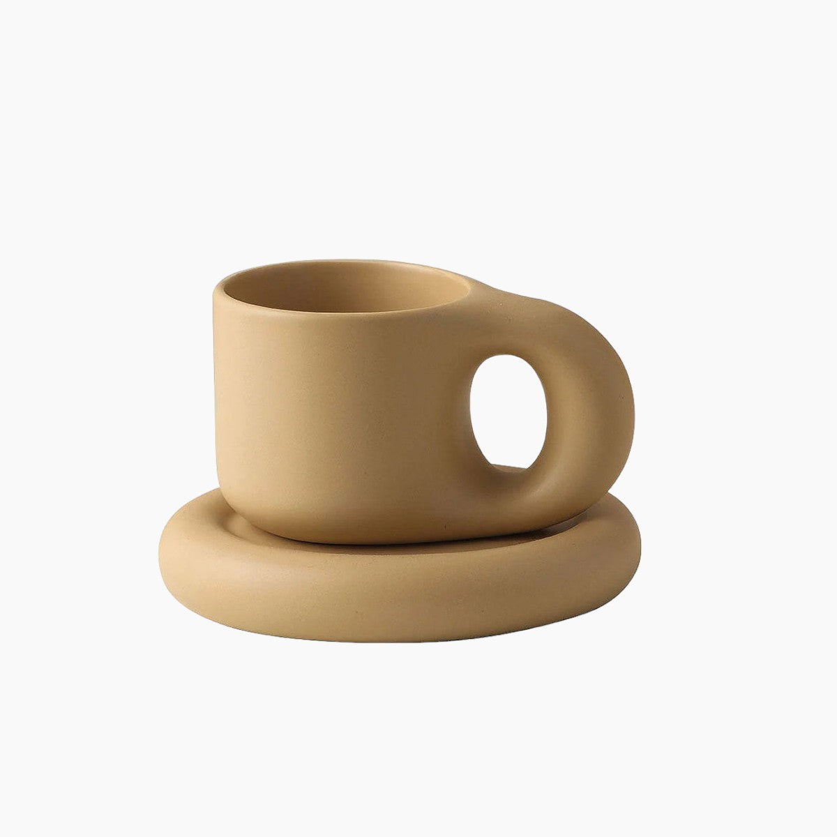 Robust keramik espresso-kop | Stilren, Holdbar, Perfekt til espresso - Lys brun - house & garden - {{ product_tags }