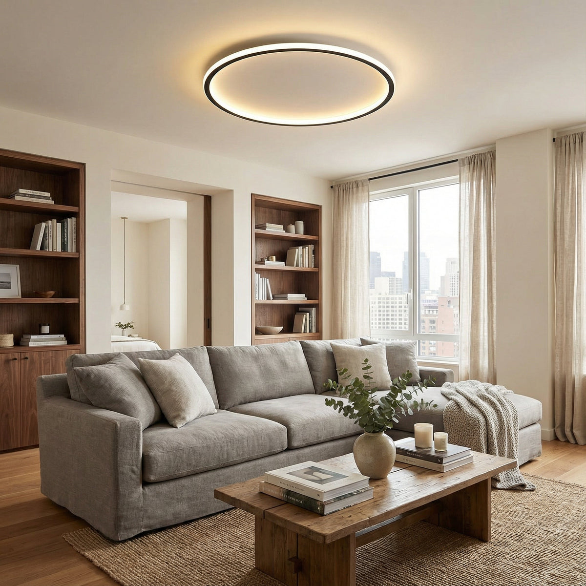 Loftlampe, Rund Skandinavisk LED, Dæmpbar, Aluminium