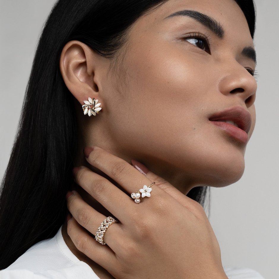 Gyldne opal-øreringe - - other - {{ product_tags }