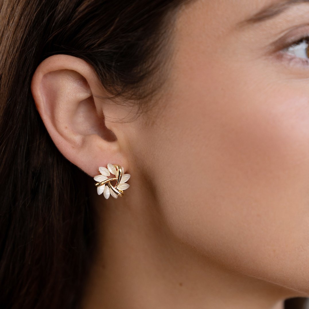 Gyldne opal-øreringe - - other - {{ product_tags }