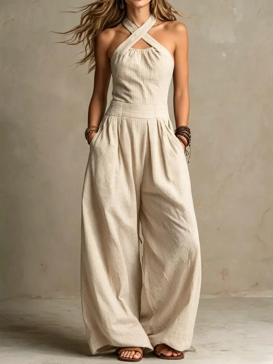 Bianca | Elegant jumpsuit med crossover halsudskæring