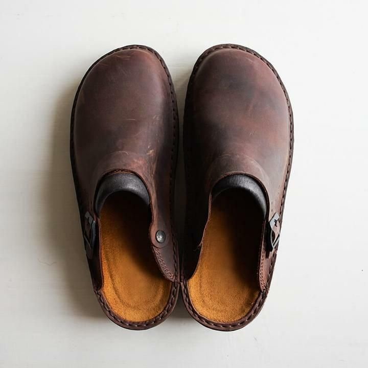 Herre Ortopaediske Laedertoefler - Moerkebrun - Slippers - {{ product_tags }