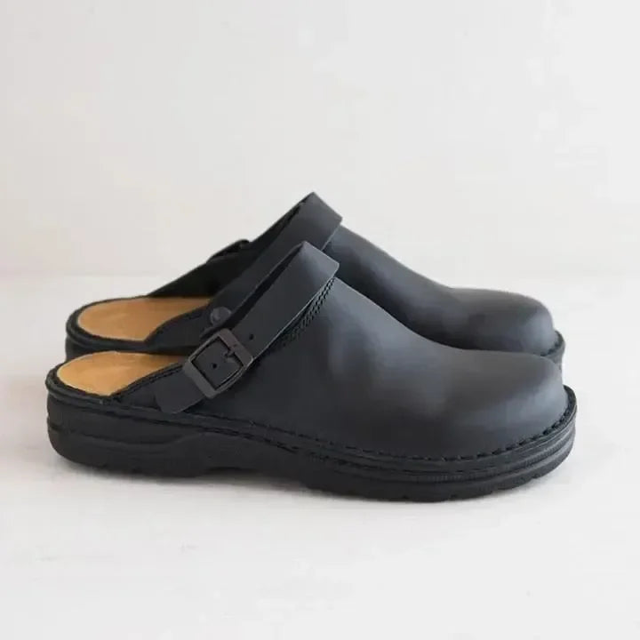 Herre Ortopaediske Laedertoefler - Sort - Slippers - {{ product_tags }