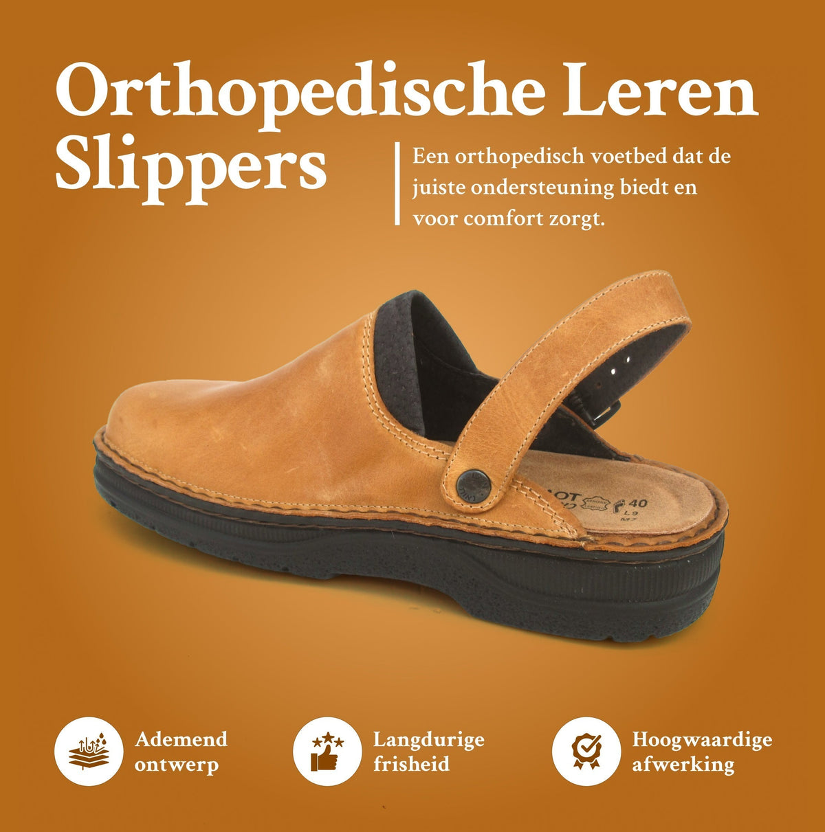 Herre Ortopaediske Laedertoefler - - Slippers - {{ product_tags }