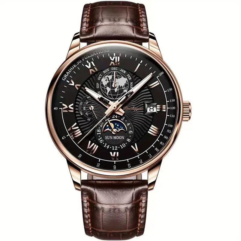 PhaseClock™ - Mekanisk luksusur til mænd - Rose Guld Sort - watches - {{ product_tags }