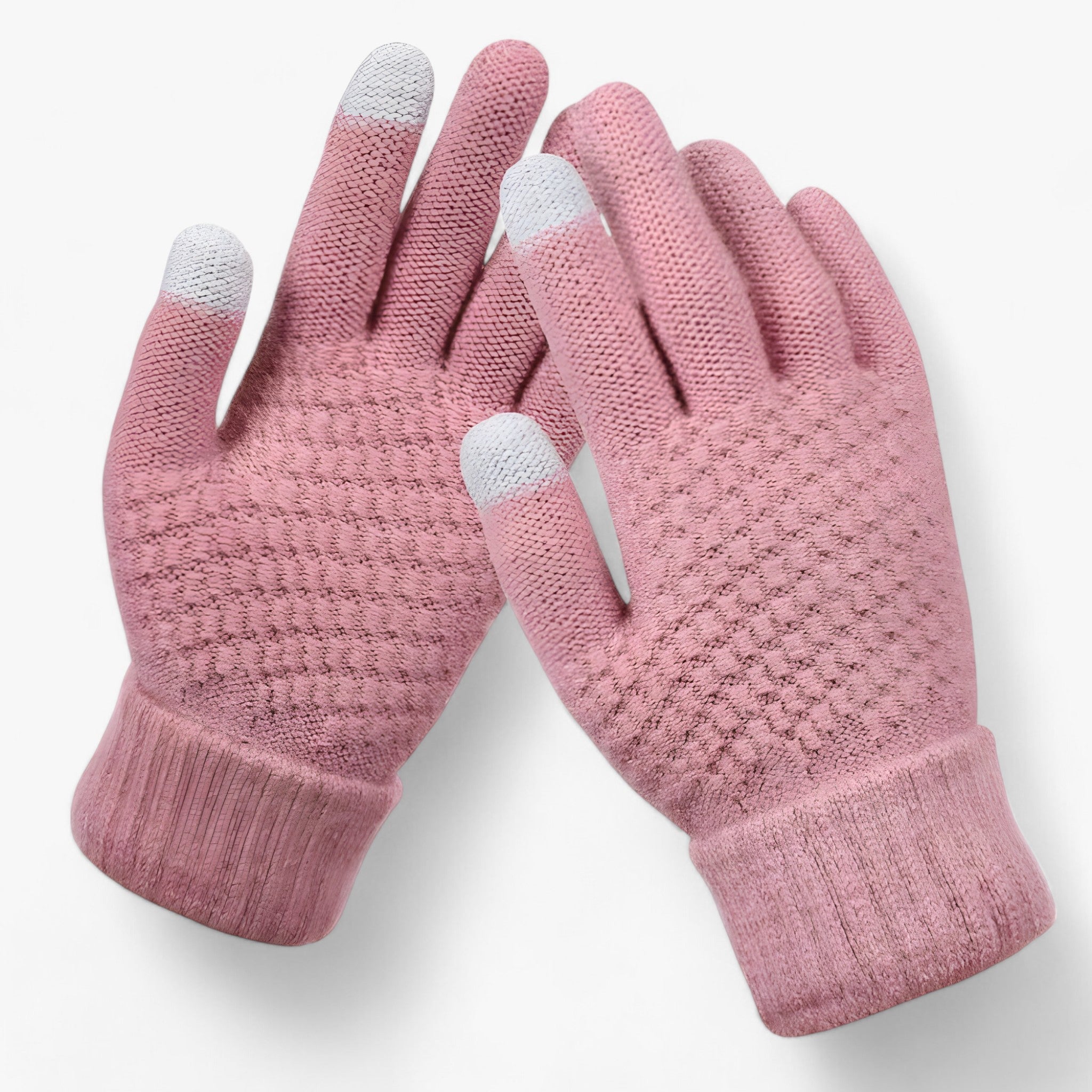 Casey | Plastikhandsker - Helfingersnit og grebsliste til vinteren - rosa En størrelse - winter - {{ product_tags }