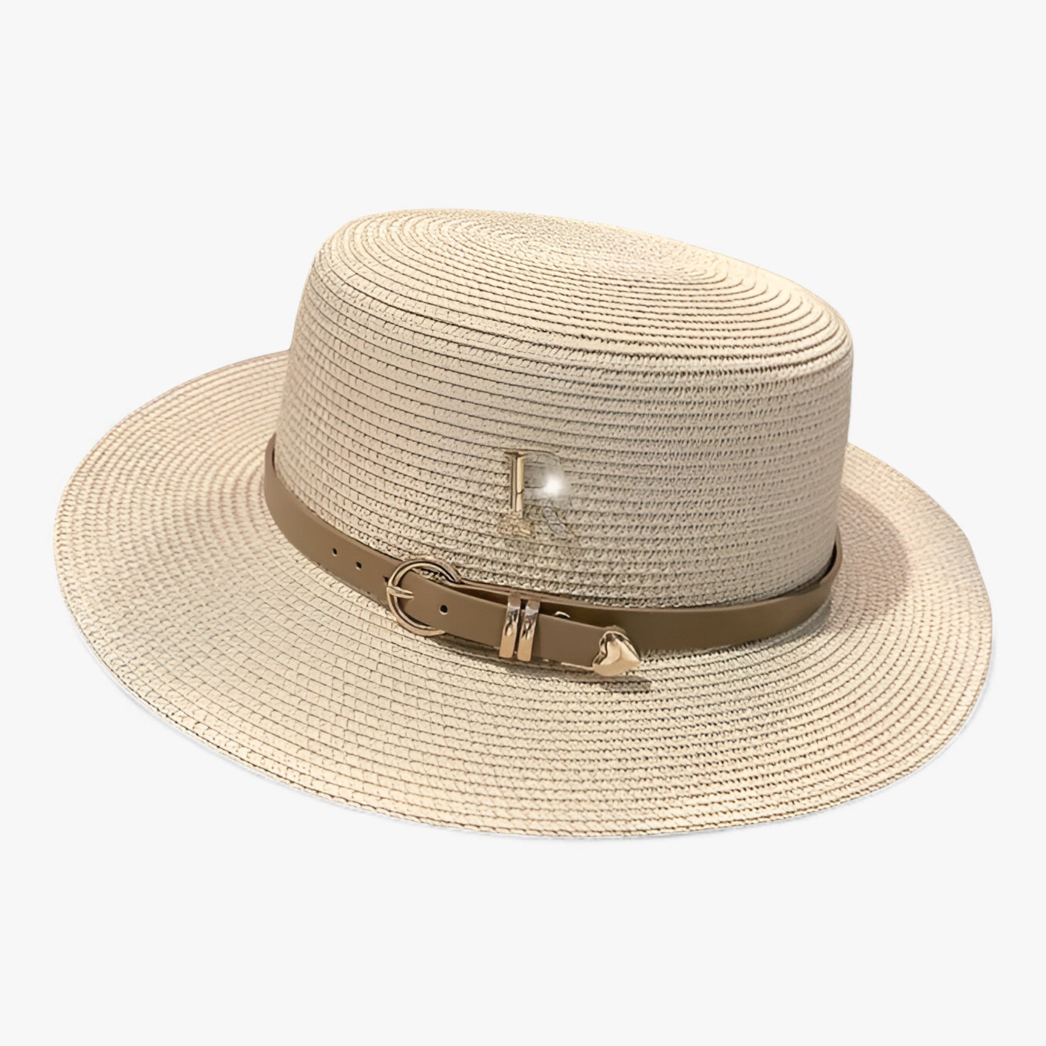 Lily | Flad stråhat: elegant solbeskyttelse til sommeren - Beige - women's fashion - {{ product_tags }