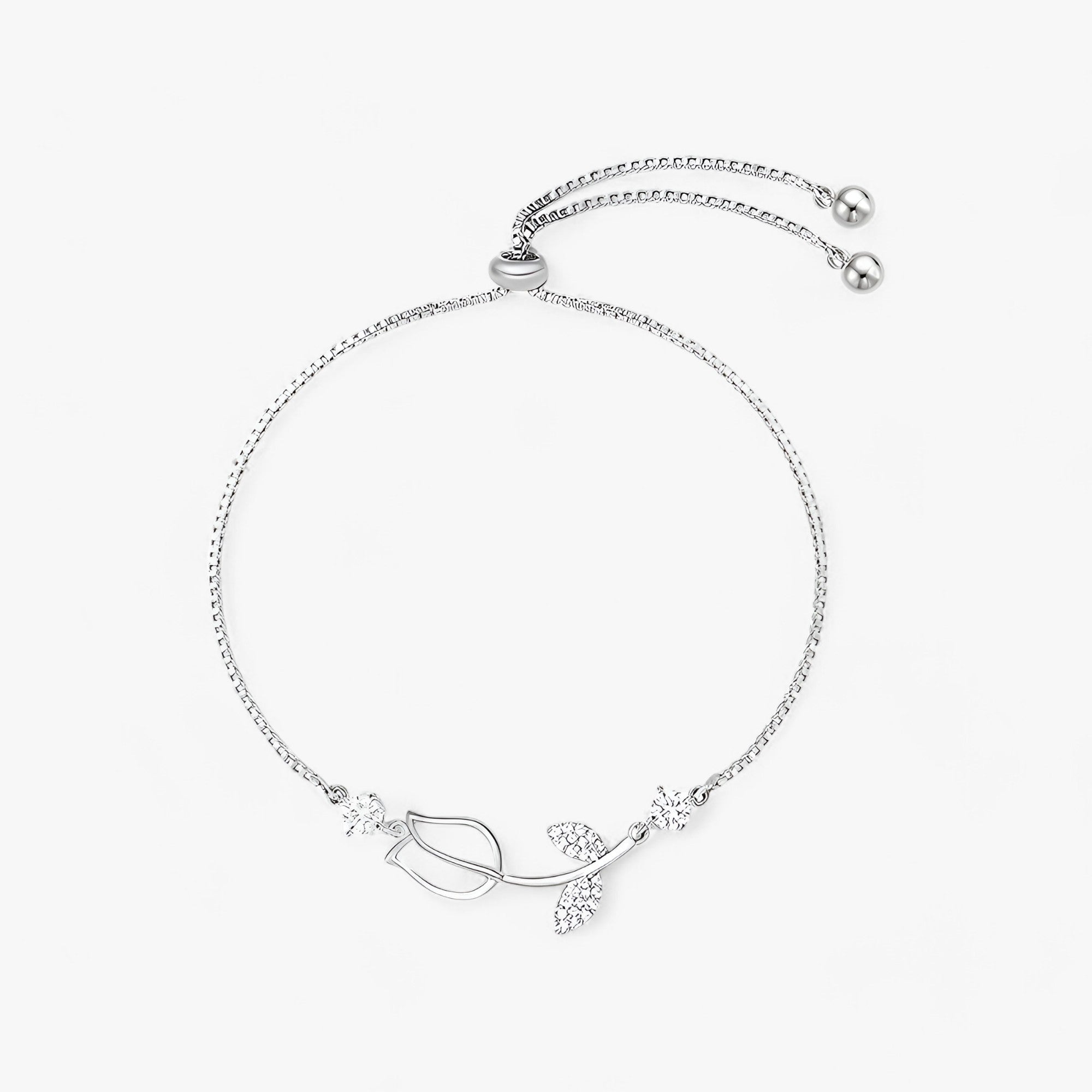 Strålende Tulp | Opal-Charm-Armbånd - Florale Brillans - Sølv - women's fashion - {{ product_tags }