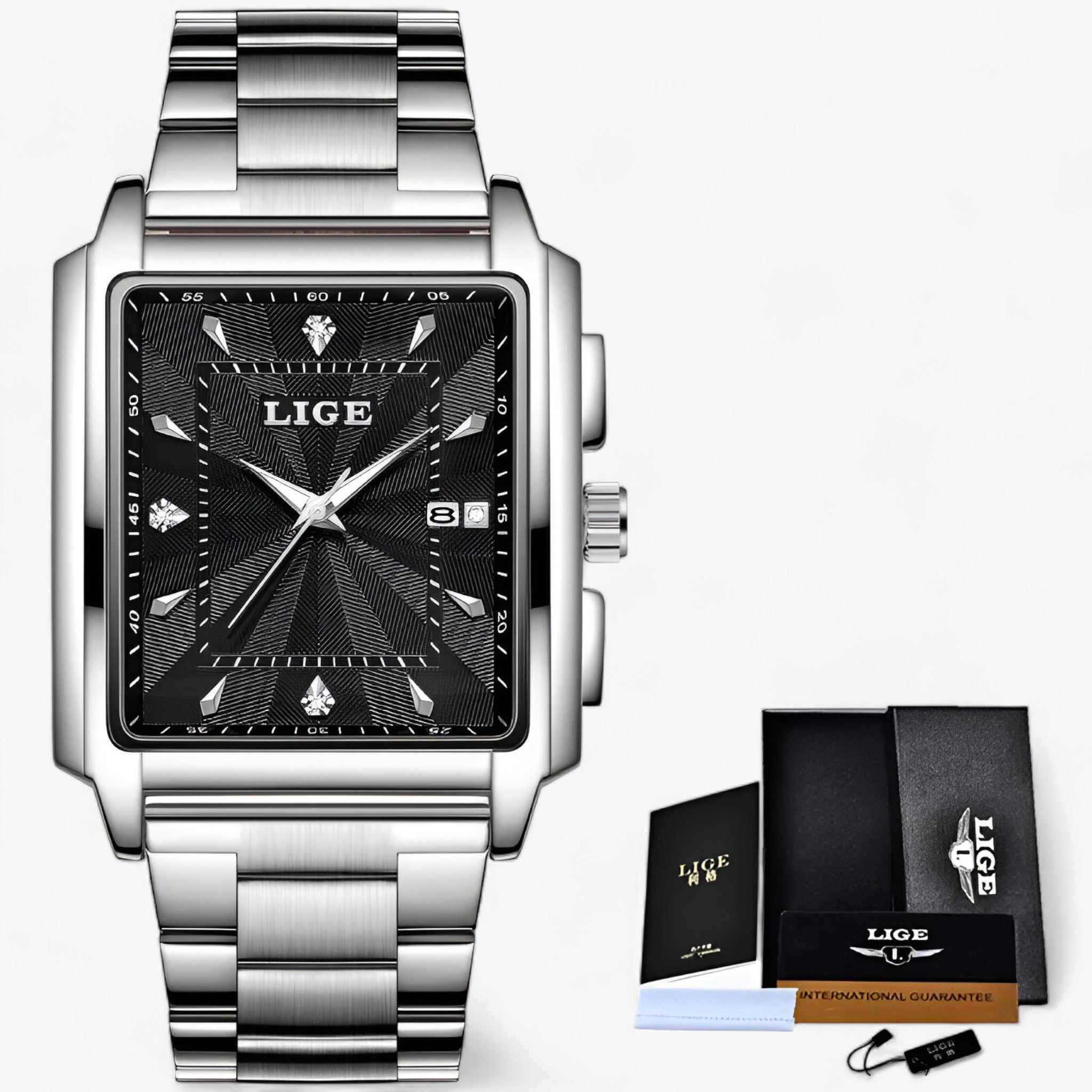 LUXOR | Vandtæt ur - Premium materialer til krævende smag - Sølv Sort - watches - {{ product_tags }
