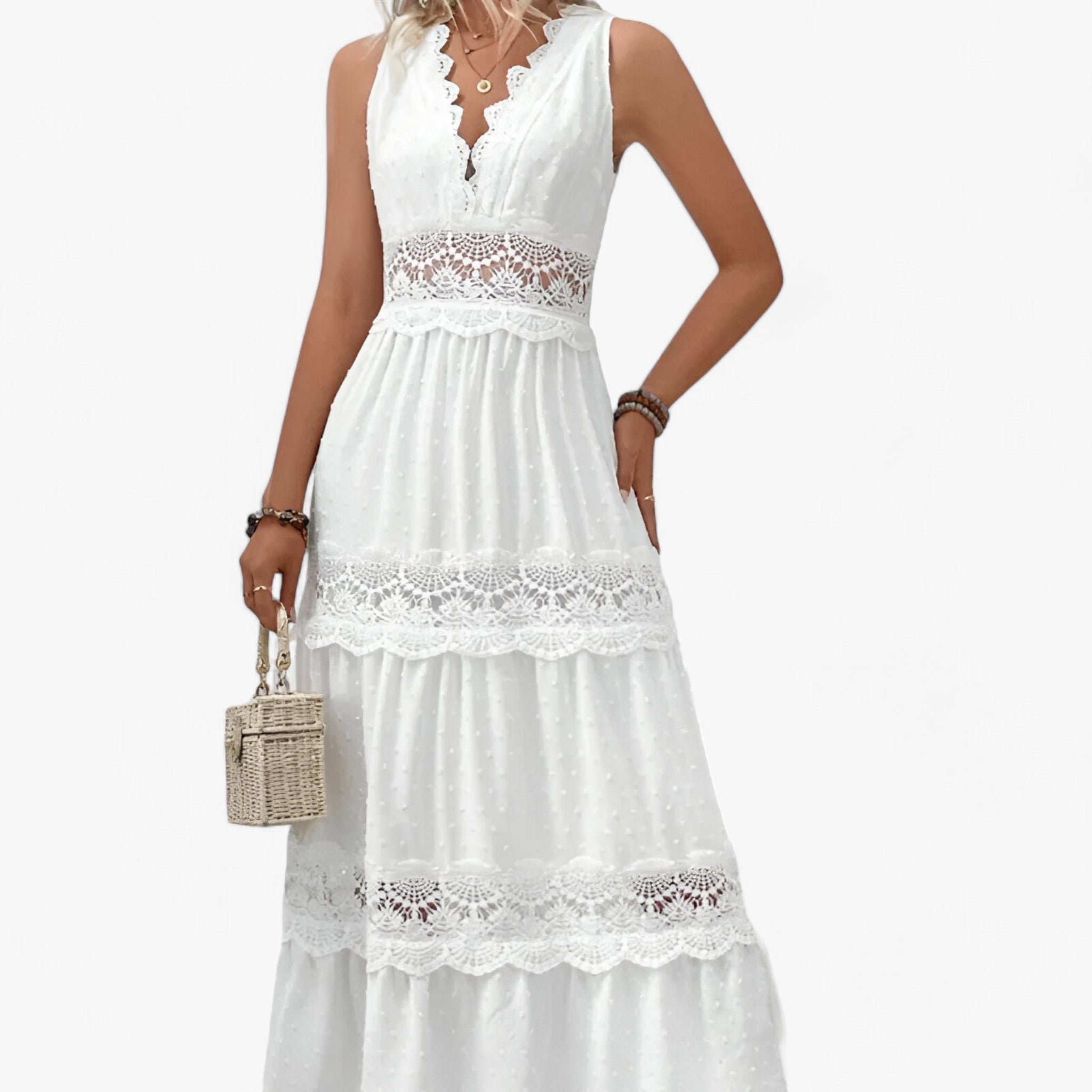 Eloise | Sommerkjole med V-udskæring - - women's fashion - {{ product_tags }