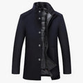 Abrigo de lana para hombre - Abrigo de invierno cálido azul marino