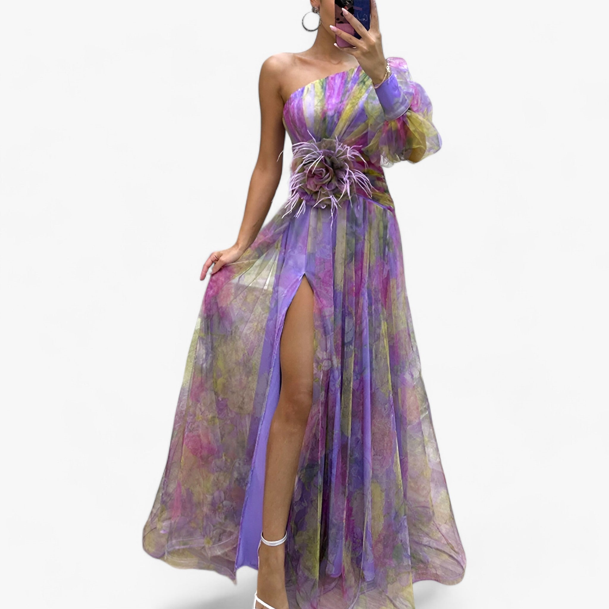 ELINE | Langærmet kjole - Stilren elegance til enhver lejlighed - Violet - women's fashion - {{ product_tags }