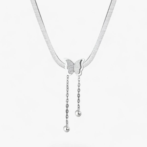 Johanna | Sommerfugl Hængende Halskæde - Charmerende og Elegant - Sølv - women's fashion - {{ product_tags }