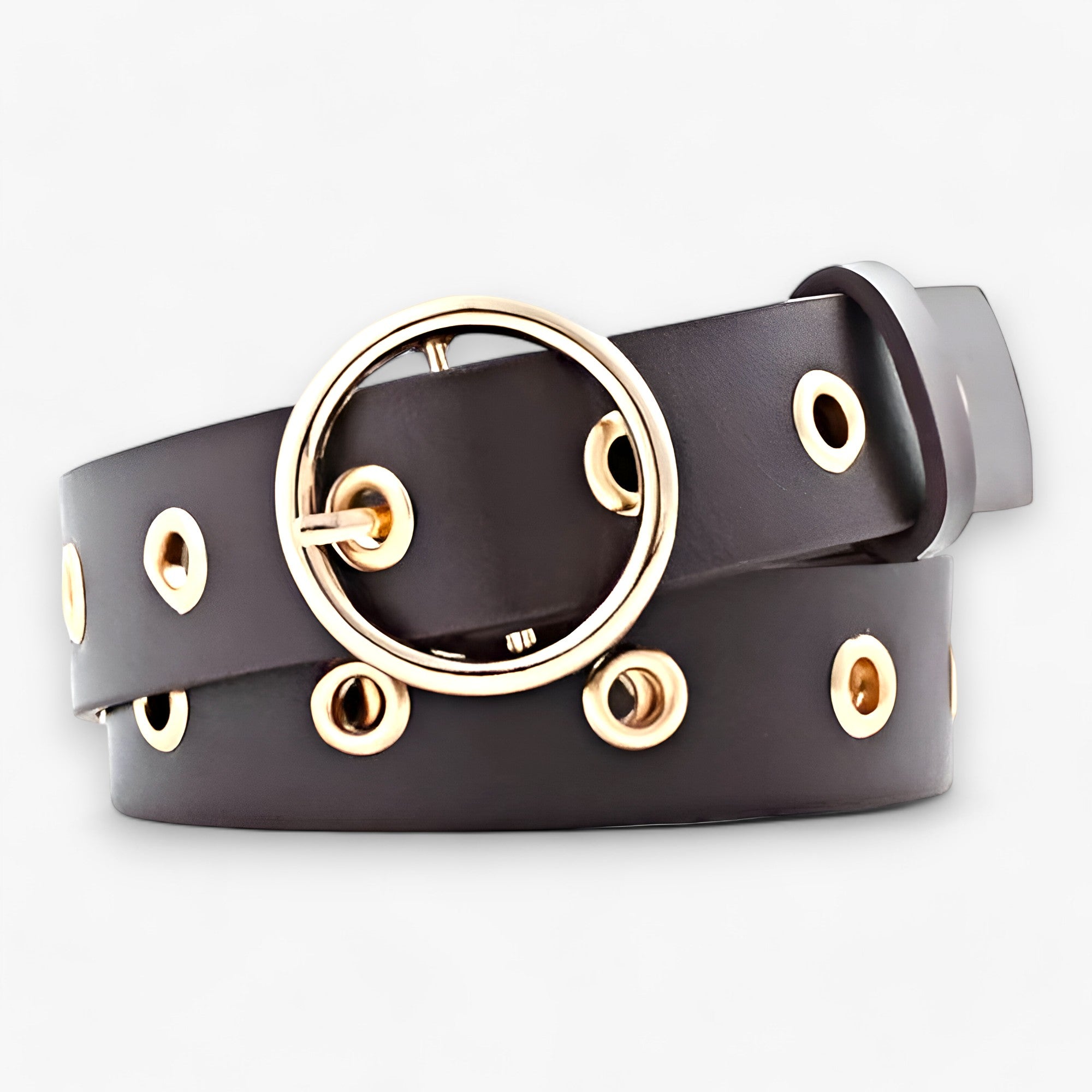 Stil | Læderbælte med Rund Spænde - Klassisk og Raffineret - Brun - men's fashion - {{ product_tags }