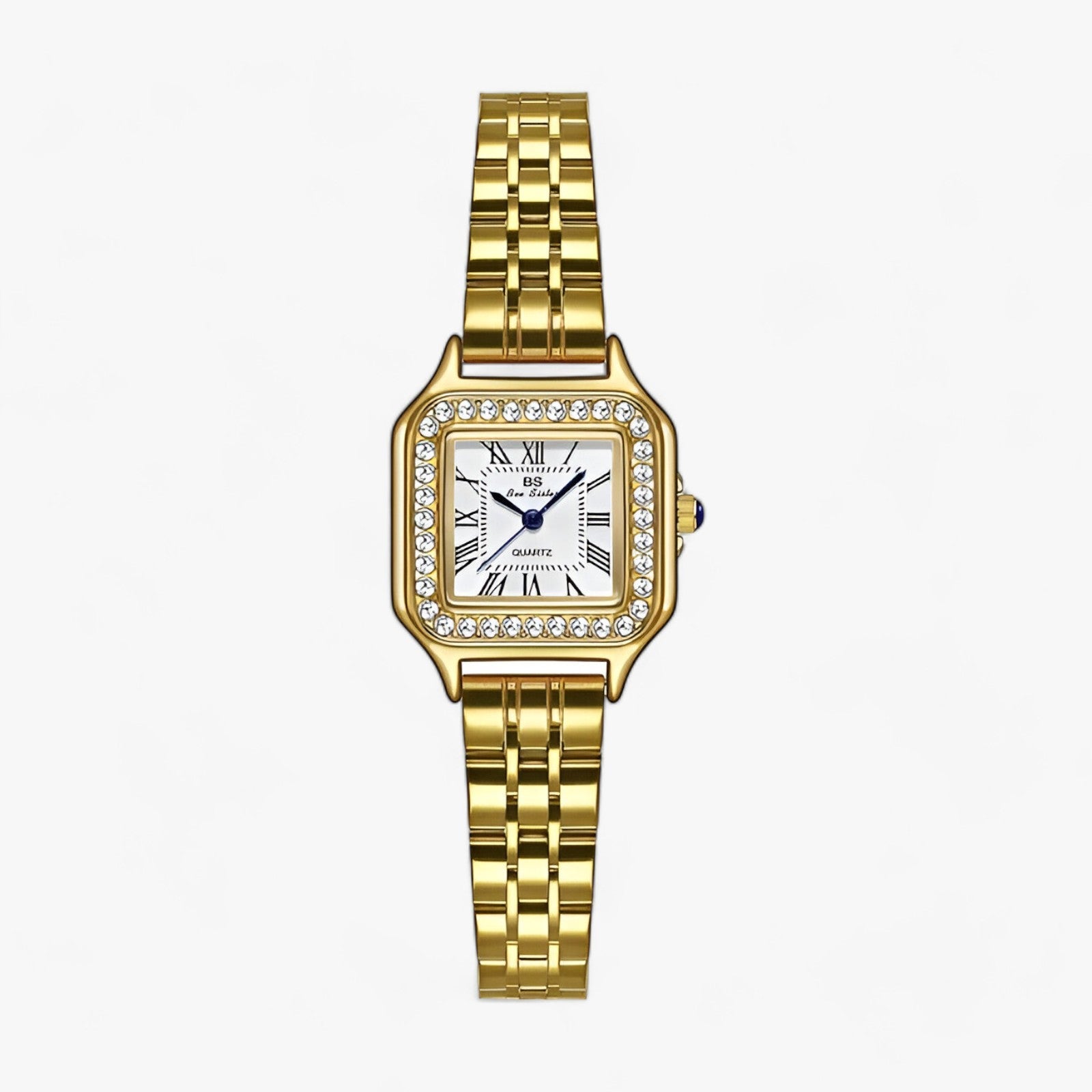 Luksuriøs firkantet | Dameur - Strass-Glans - Guld - watches - {{ product_tags }