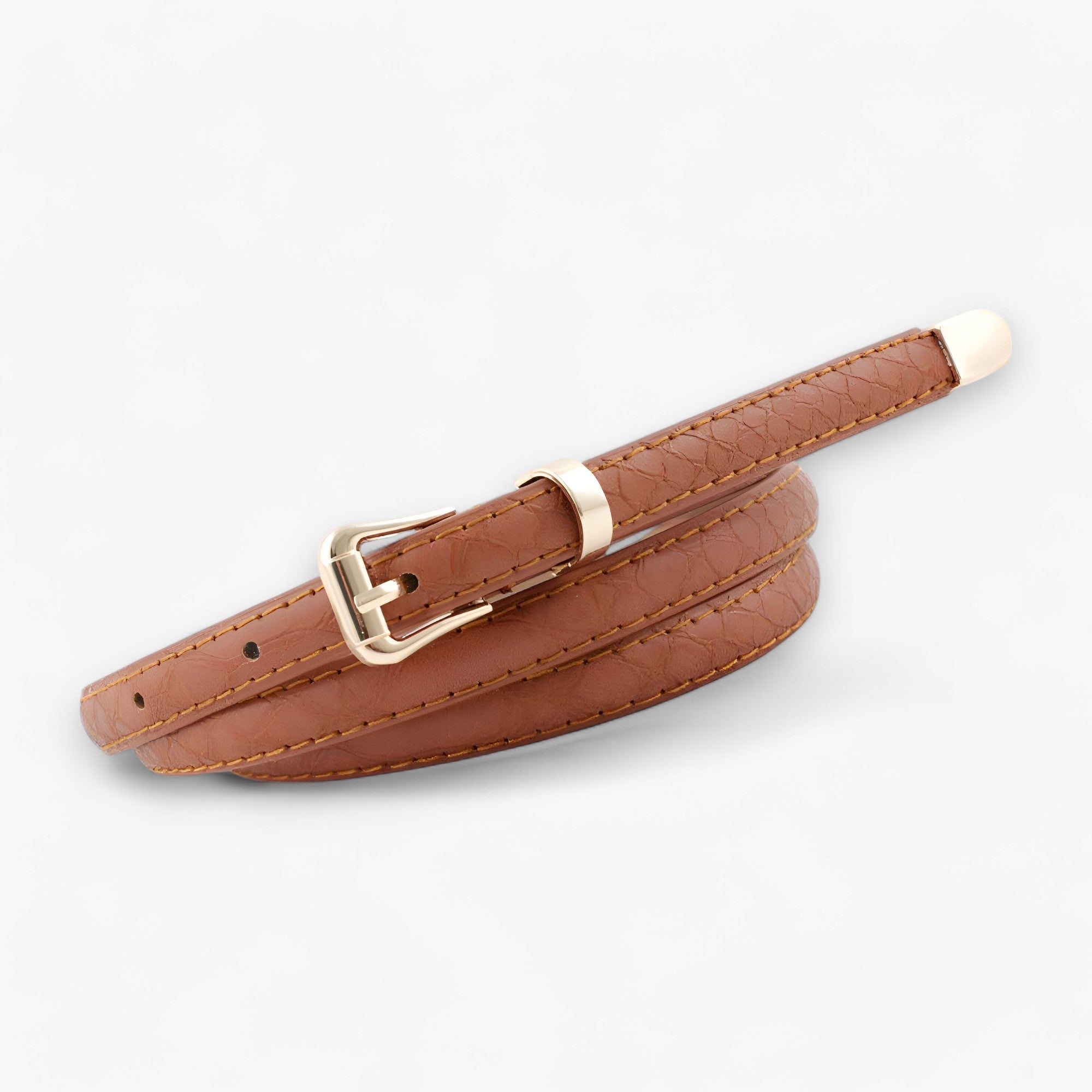 Stilfull | Damernes ormskinnsmønsterbælte - Elegant og trendy - Brun - women's fashion - {{ product_tags }