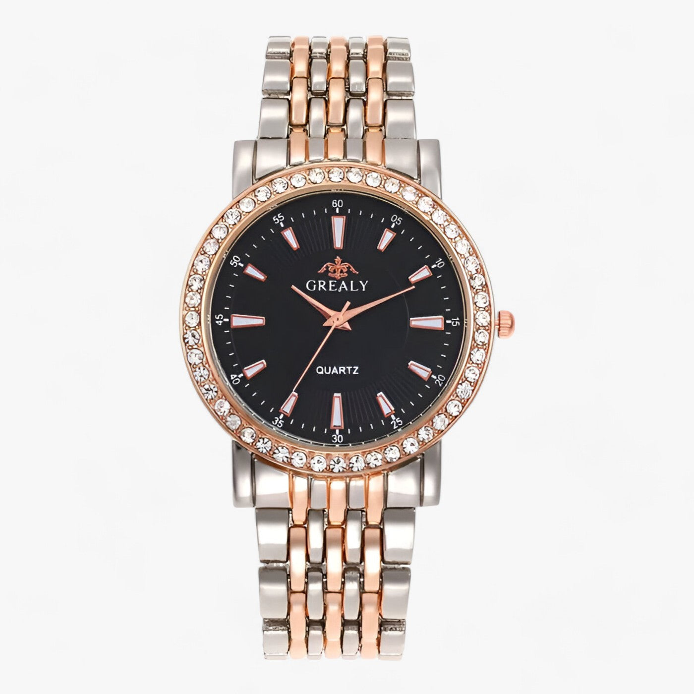 LUXUS | Quarzuhr i rustfrit stål - luksus og præcision i kombination - BW roséguld sort lille - watches - {{ product_tags }