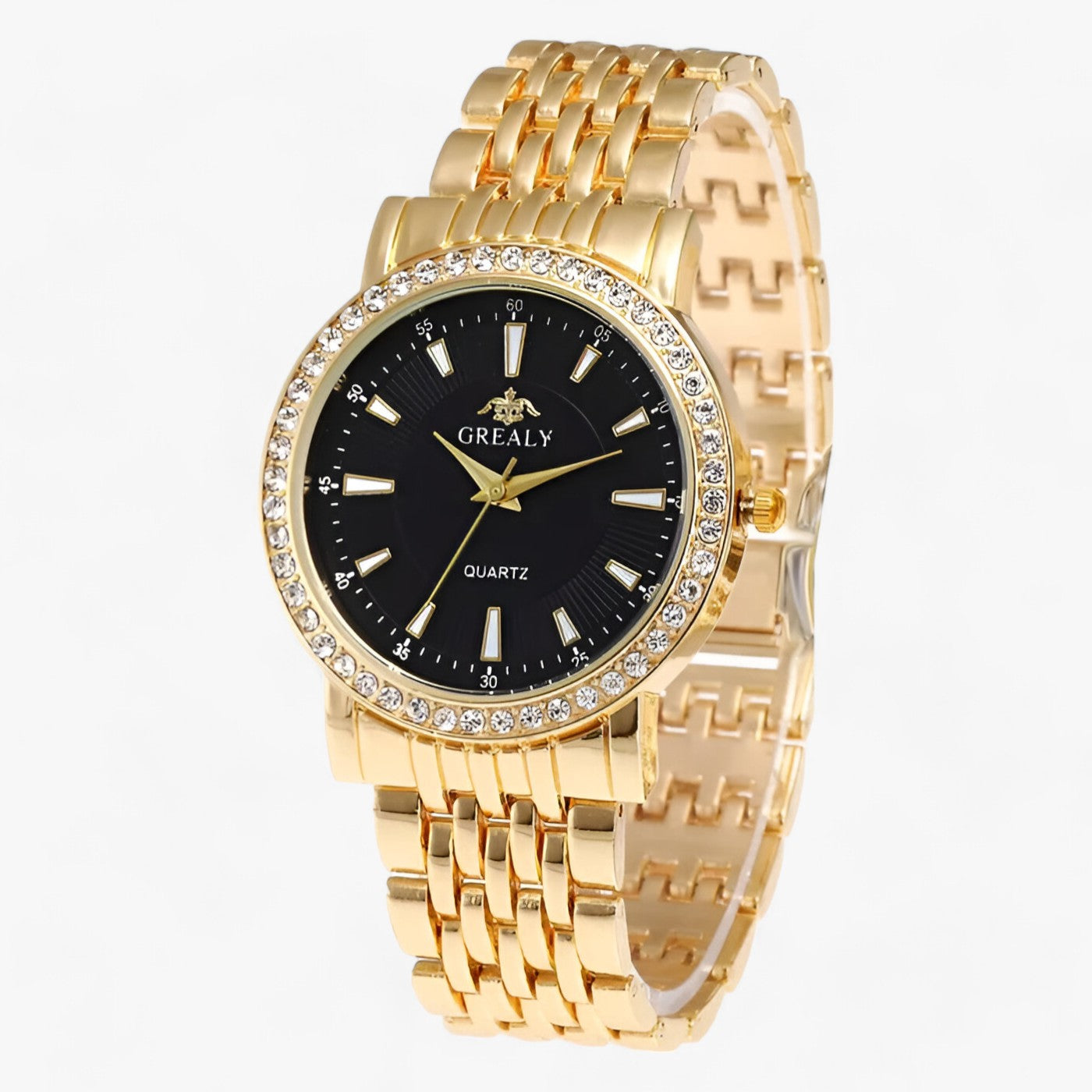 LUXUS | Quarzuhr i rustfrit stål - luksus og præcision i kombination - BW guld sort stor - watches - {{ product_tags }