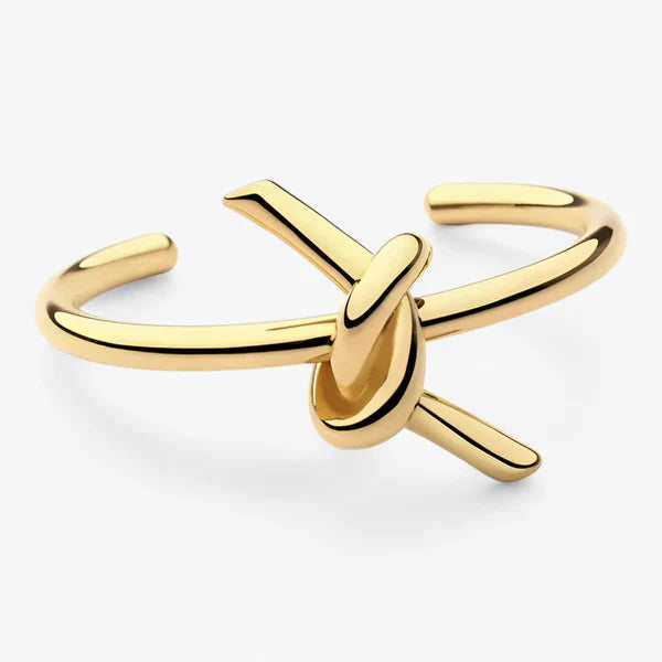 Gertrud | Knyttet manchetarmbånd - Unik og Stilfuld - Guld - other - {{ product_tags }