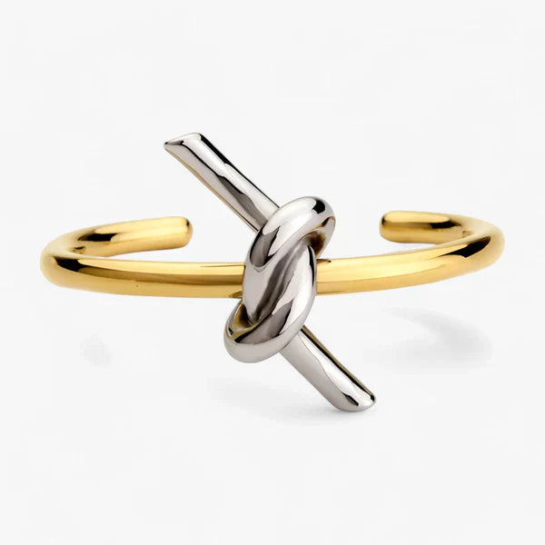 Gertrud | Knyttet manchetarmbånd - Unik og Stilfuld - Guld-Sølv - other - {{ product_tags }