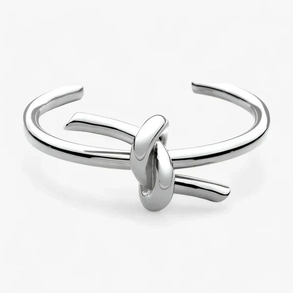Gertrud | Knyttet manchetarmbånd - Unik og Stilfuld - Sølv - other - {{ product_tags }